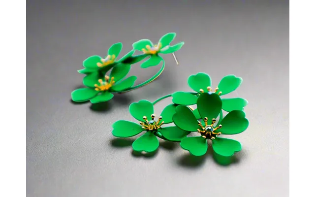 Green Blooms Earrings Luxury Green Floral Statement Earrings