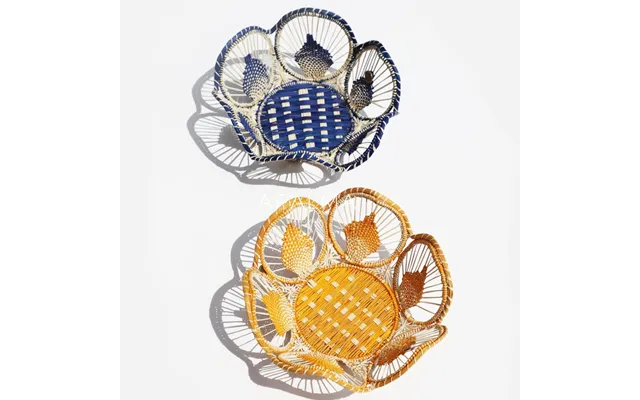 Iraca Palm Bread Basket Primary Color Yellow
