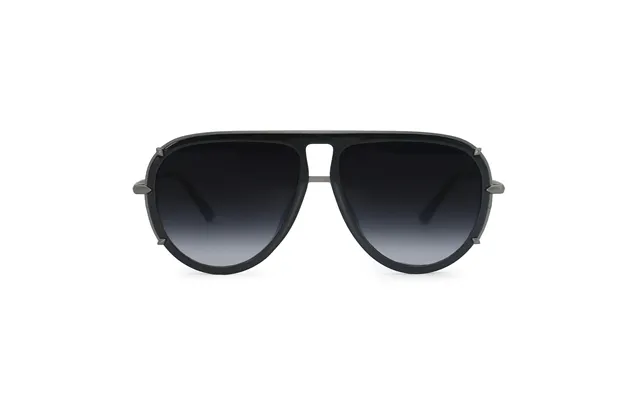 Ivy Luxe - Black Tangle-free Round Aviator Sunglasses