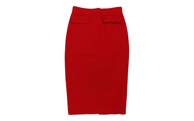 Krizia Midi Pencil Skirt - 32w Uk 12 Red Wool