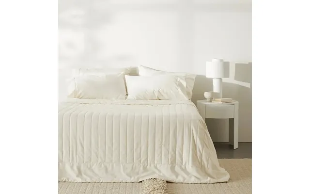 Linen Bamboo Quilted Coverlet - Stone King Cal King