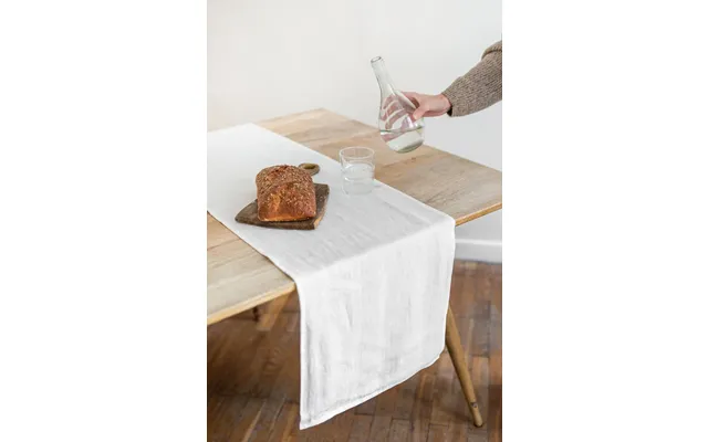 Linen Table Runner In White - 40x250 Cm 16x98