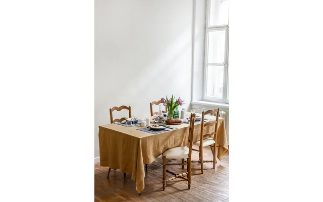 Linen Tablecloth In Mustard - 79x79 200x200 Cm
