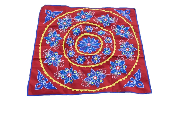 Mandala Upcycled Wall Hanging Home Decor Boho Tapestry - Blue & Red