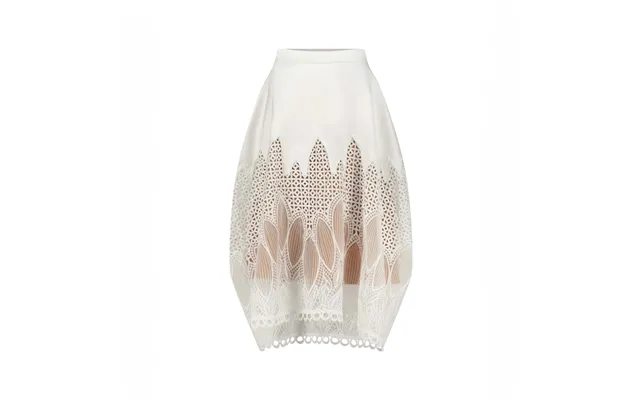 Midi Lace Skirt - L White