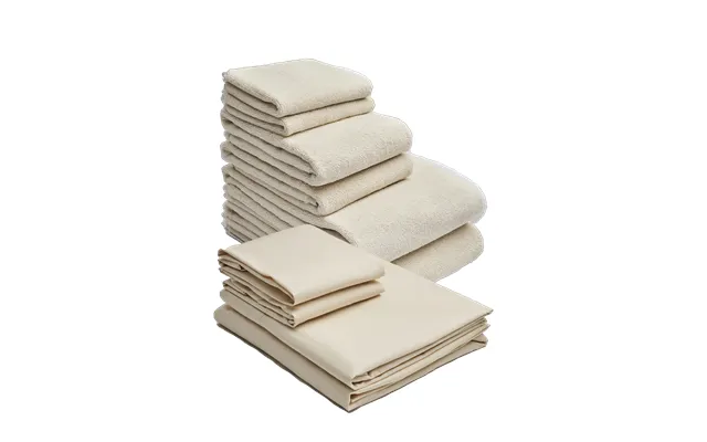 Organic Bed And Bath Bundle - Natural Twin Cool Crisp Bedding