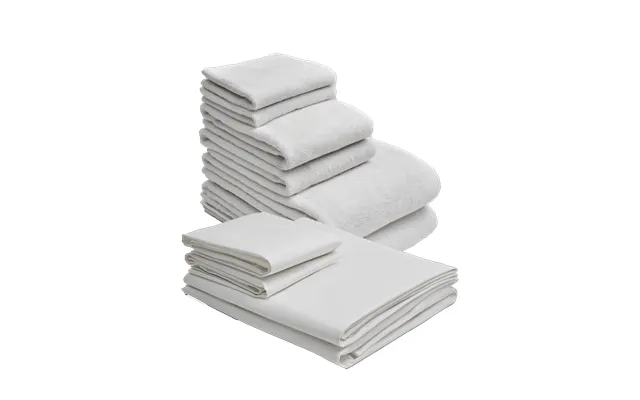 Organic Bed And Bath Bundle - White Queen Cool Crisp Bedding