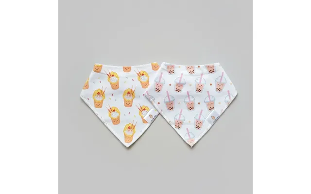 Organic Cotton Bandana Bibs 2pcs Set - Boba & Egg Waffle