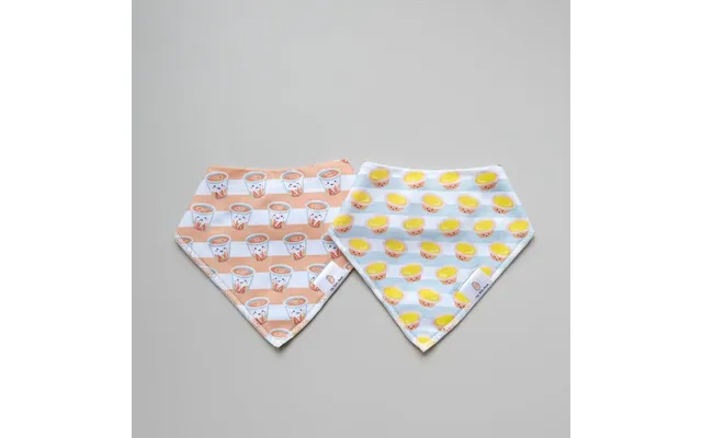Organic Cotton Bandana Bibs 2pcs Set - Boba & Egg Waffle