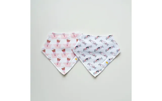 Organic Cotton Bandana Bibs 2pcs Set - Bunny Candy Ice Cream