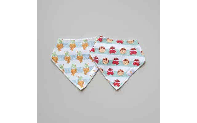 Organic Cotton Bandana Bibs 2pcs Set - Takoyaki Taiyaki