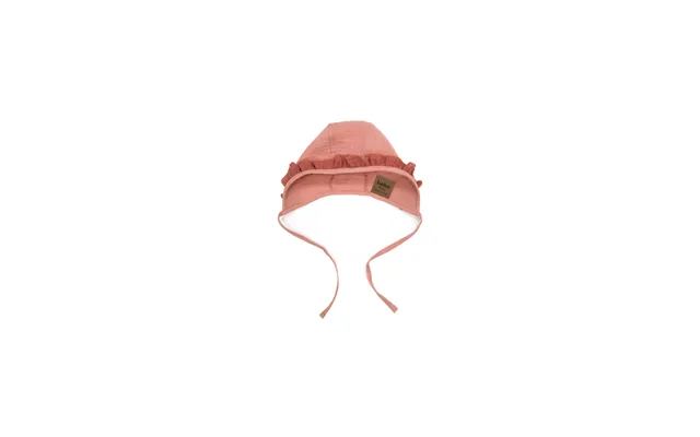 Organic Muslin Baby Hat Pink With Ruffle - 44 46 Cm