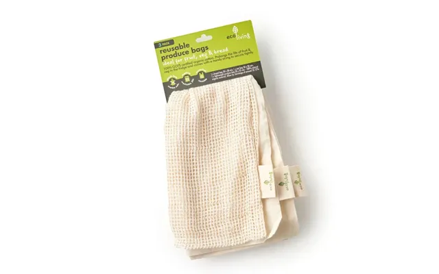 Organic Produce Bags & Bread Bag - 3 Pack