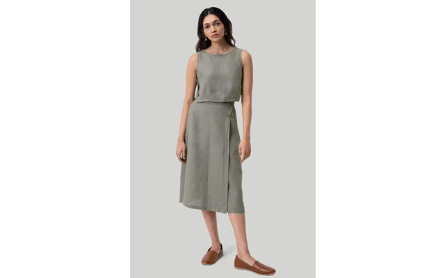 Overlap Midi Skirt In Dark Green - Hemp Dark Green 3xl