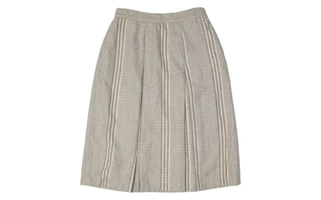 Personal Womens A-line Skirt Beige Knee Length Plaid L