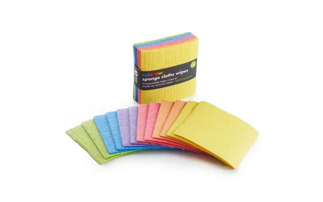 Rainbow Sponge Cloths Wipes - 12 Pack