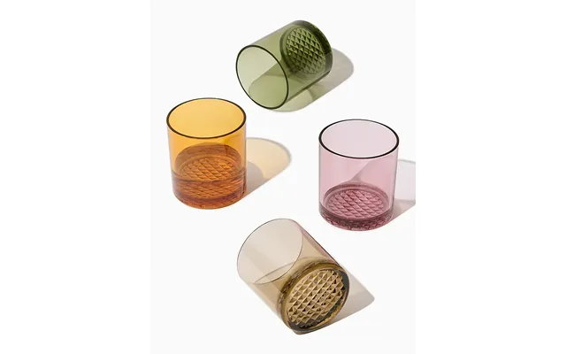 Reserve 12oz Old Fashioned Color Series Tritan Copolyester Glass Mixed Set - 4 Pack Clear Cup