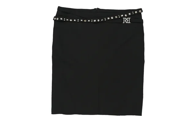 Roccobarocco Midi Skirt - 35w Uk 16 Black Polyester Blend