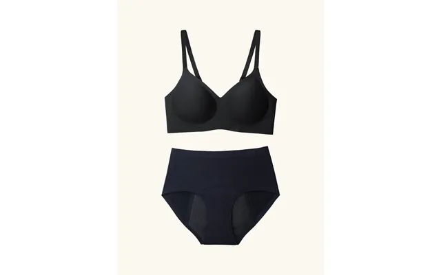 Selene Black Bra & Panty Bundle Set - 1 Bra And 1 Celeste Blue Daywear Panty L