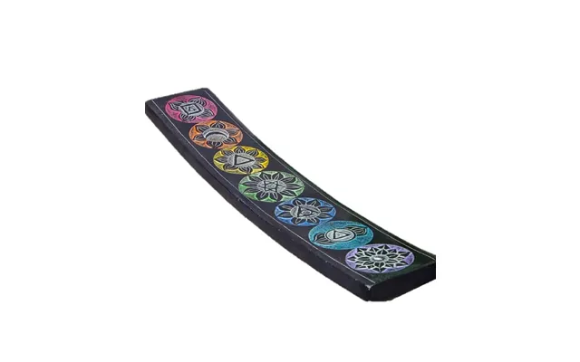 Seven Chakra Soapstone Incense Burner -10 Length