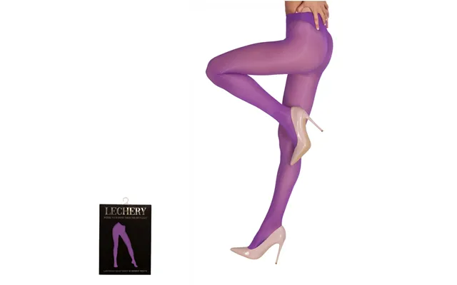 Shiny Semi-opaque Nylons 40 Denier Pantyhose Purple - S M Purple