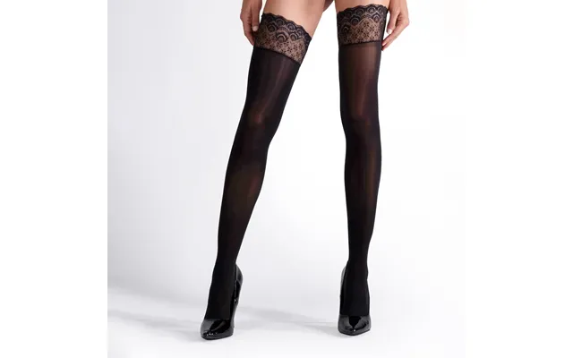 Shiny Sheer Thigh High Nylons Black - L Xl Black