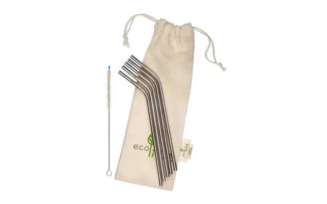Stainless Steel Bent Drinking Straws With Plastic-free - 5 Pack