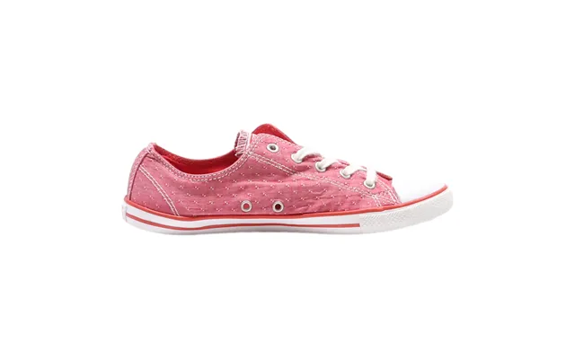 Vans Low Top Trainers Red Canvas Womens Uk 5.5