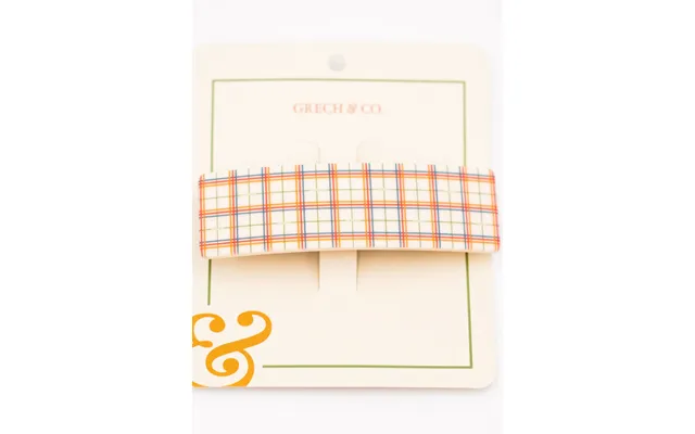 Wide Bar Clip - Plaid Pattern