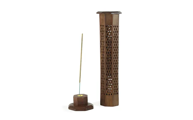 Wooden Decorative Handcarved Tower Incense Burner -12