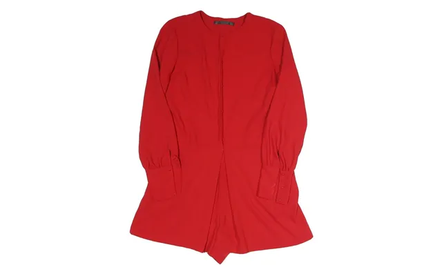 Zara Womens Red Playsuit Polyester Blend Long Sleeve M Stylish Lightweight