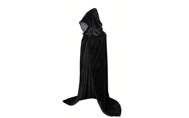 1pc Black Velvet Death Cape - Halloween Costume For Adult Cosplay Skeleton