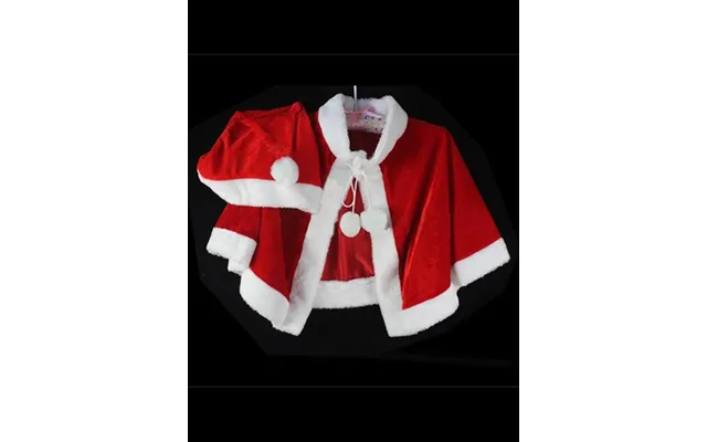 Christmas Velvet Shawl Cloak Cape Mrs Santa Claus Cape Robe Halloween Costume Red - Kids Shawl With Hood