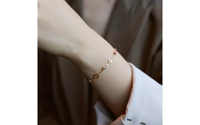 Colourful Clover Bracelet Zircon Chain Accessory - Picture Color