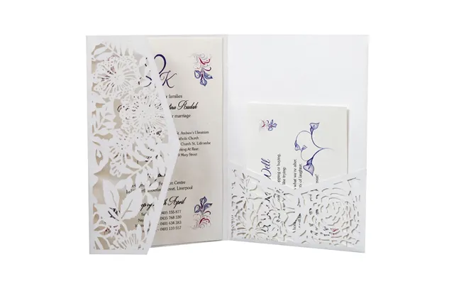 Creative European Festival Invitation, Hollow Out Wedding Greeting Card, Hk-124 - White