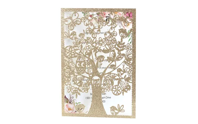 Creative Greeting Card Wedding Invitation Letter,holiday Hollow Out Invitation, Hk-390 - Rose-gold