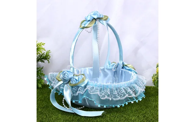 Creative Wedding Bride Flower Basket Wedding Flower Girl Bridesmaid Scattered Flower Basket, Hl-5658 - Blue