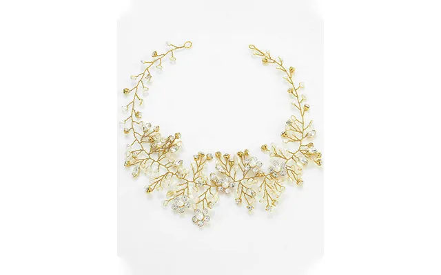 Crystal Wedding Hair Flower Bride Hair Vine - Gold