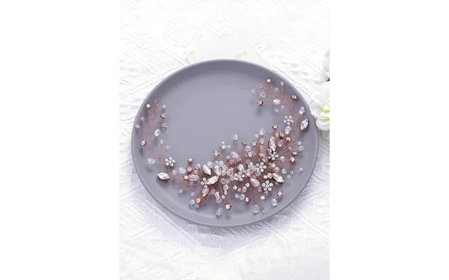 Crystal Wedding Hair Flower Bride Hair Vine - Rose Gold