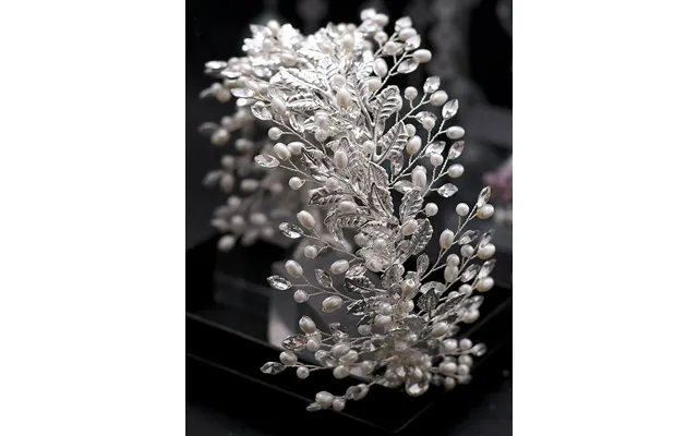 Elegant Handmade Wide Brimmed Rhinestone Pearl Leaf Headwear Accessories For Women, Hp322 - Gold