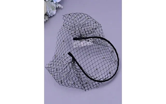 Elegant Simple Diamond Hair Band Bridal Veil, Va06 - Black
