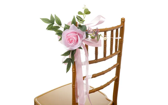 European Outdoor Forest Artificial Flowers Decoration Wedding Party Decorative Chair Back Flowers, Cf17019 - Pink