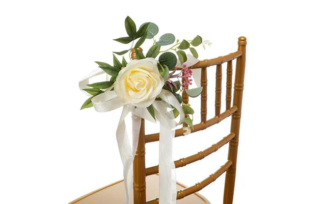 European Outdoor Forest Artificial Flowers Decoration Wedding Party Decorative Chair Back Flowers, Cf17019 - Yellow