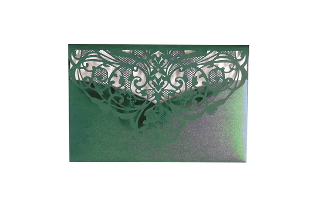 European Style Wedding Invitation, Hollow Out Holiday Greeting Card, Hk-242 - Green