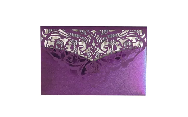 European Style Wedding Invitation, Hollow Out Holiday Greeting Card, Hk-242 - Purple