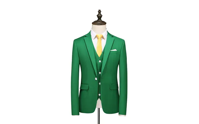 Green Casual Men's Suit Slim Fit Double Breasted 2 Piece Business Tuxedos Cn481
