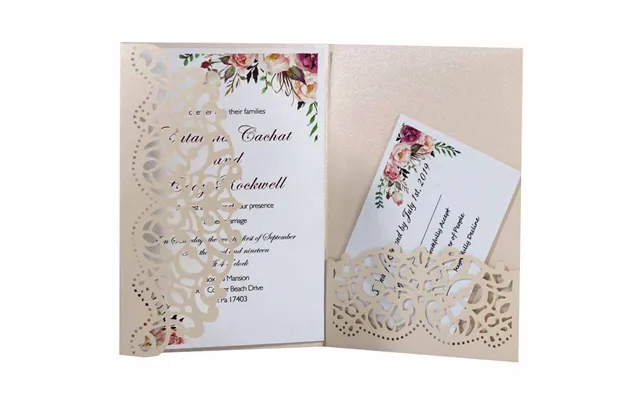Greeting Card Wedding Invitation Letter,holiday Hollow Out Invitation, Hk-360 - Rose-gold