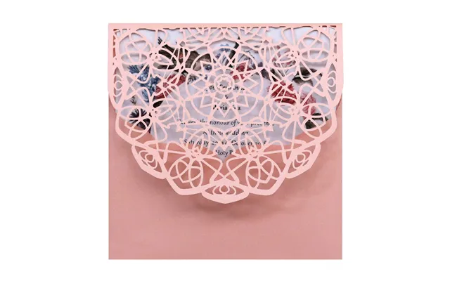 Hot Selling European Wedding Greeting Card, Hollow Out Holiday Invitation Letter, Hk-106 - Pink