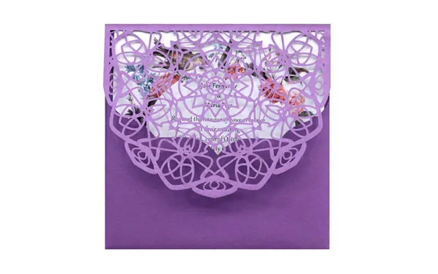 Hot Selling European Wedding Greeting Card, Hollow Out Holiday Invitation Letter, Hk-106 - Purple