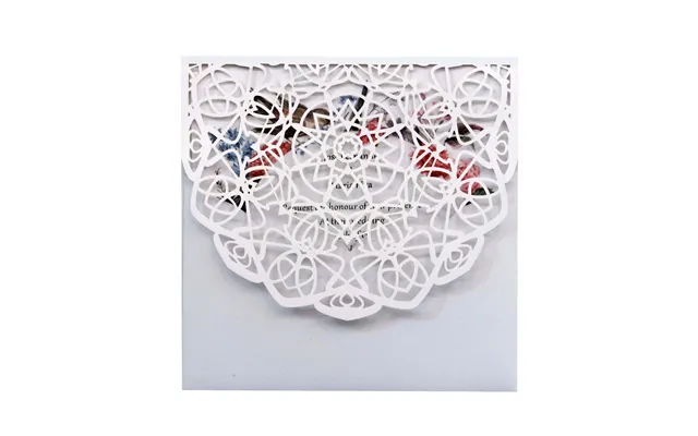 Hot Selling European Wedding Greeting Card, Hollow Out Holiday Invitation Letter, Hk-106 - White